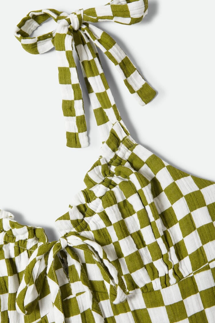 Brixton The Tie Dress | Sublime Green Checkerboard
