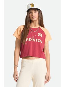 Brixton Brixton Swallow Sky Cropped Raglan | Robust Red/Peach Cobbler