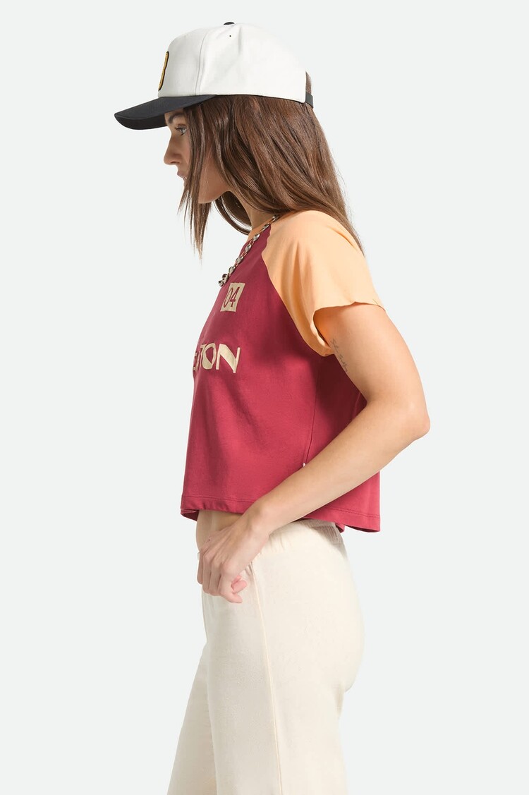 Brixton Brixton Swallow Sky Cropped Raglan | Robust Red/Peach Cobbler