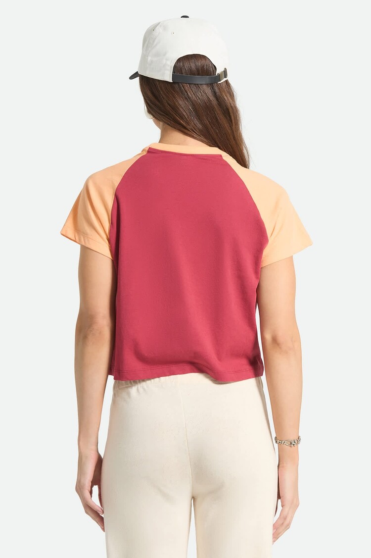 Brixton Brixton Swallow Sky Cropped Raglan | Robust Red/Peach Cobbler