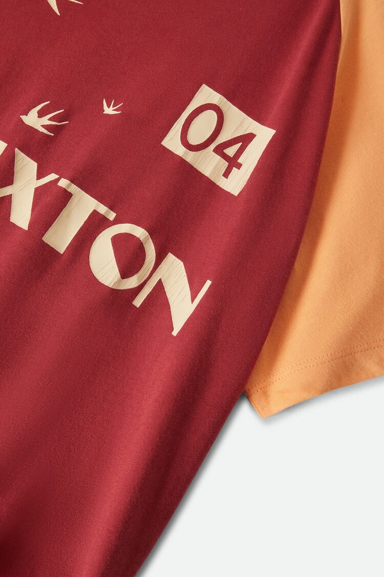 Brixton Brixton Swallow Sky Cropped Raglan | Robust Red/Peach Cobbler