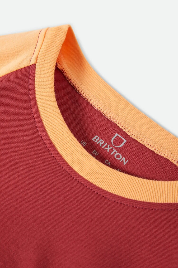 Brixton Brixton Swallow Sky Cropped Raglan | Robust Red/Peach Cobbler