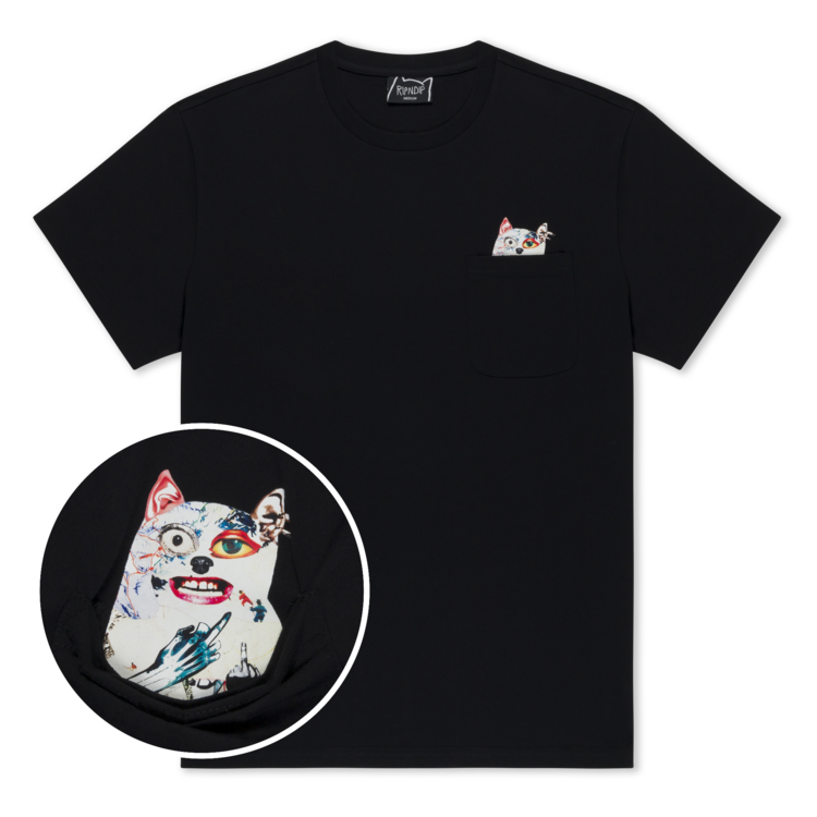 Ripndip Ripndip Pocket T-Shirt Lord Nermal Collage | Black