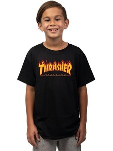 Thrasher Thrasher Flame Logo Tee Youth Blk