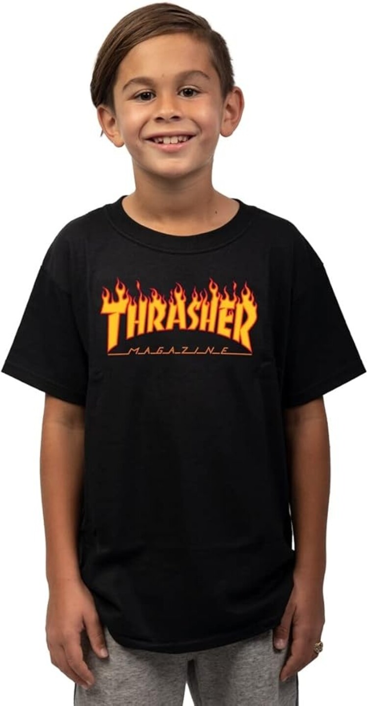 Thrasher Thrasher Flame Logo Tee Youth Blk