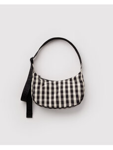 Baggu Baggu Small Nylon Crescent | Black/Cream Gingham