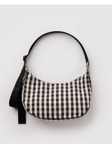 Baggu Medium Nylon Crescent Bag | Black/Cream Gingham