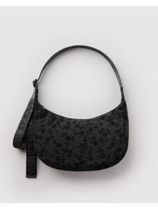 Baggu Baggu Medium Nylon Crescent Bag | Charcoal Ditsy Floral
