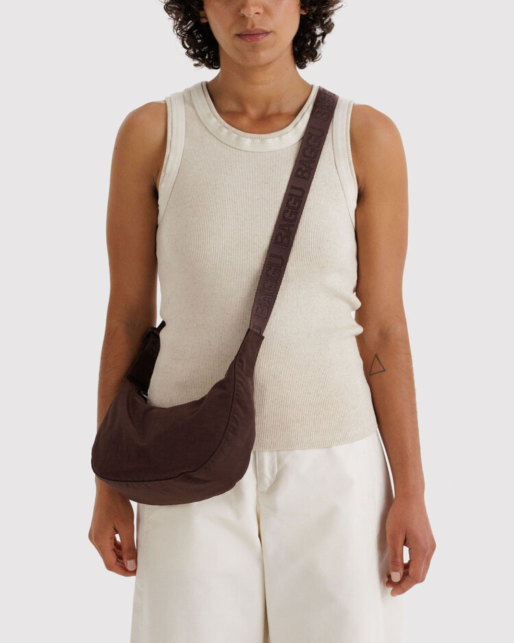 Baggu Baggu Small Nylon Crescent Bag | Coffee