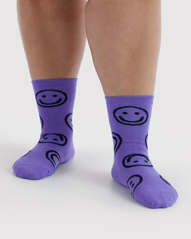 Baggu Baggu Crew Sock | Lavender Happy