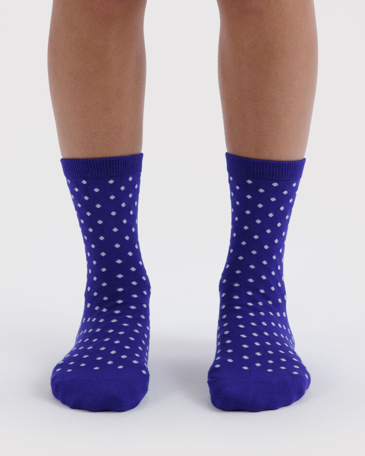Baggu Baggu Crew Sock | Micro Blue/White Polka Dot