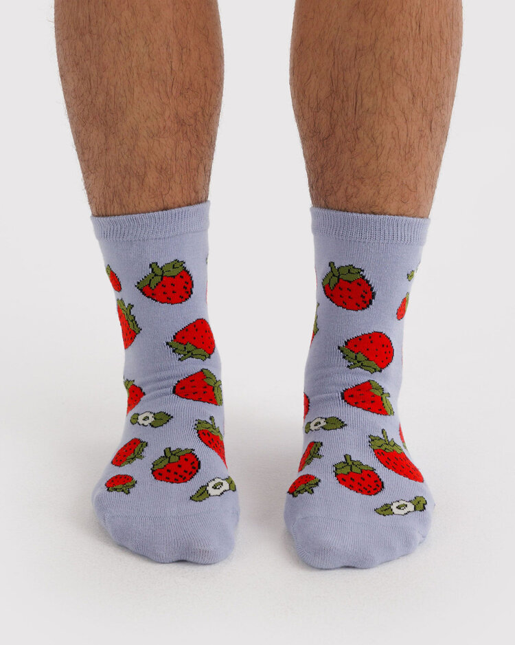 Baggu Baggu Crew Sock | Strawberry Blossom