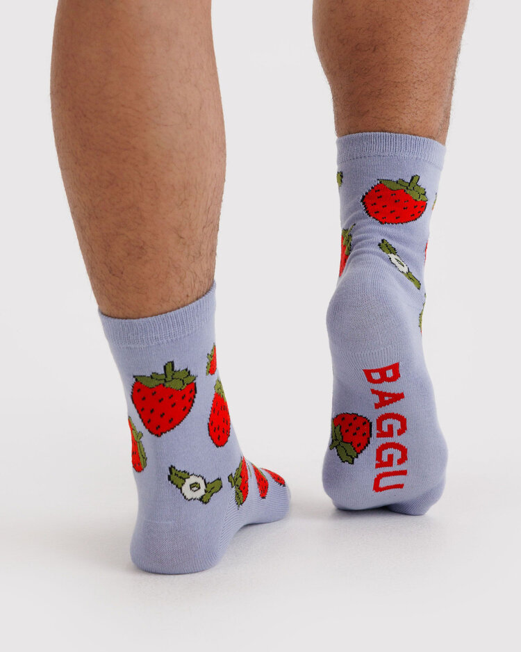 Baggu Baggu Crew Sock | Strawberry Blossom