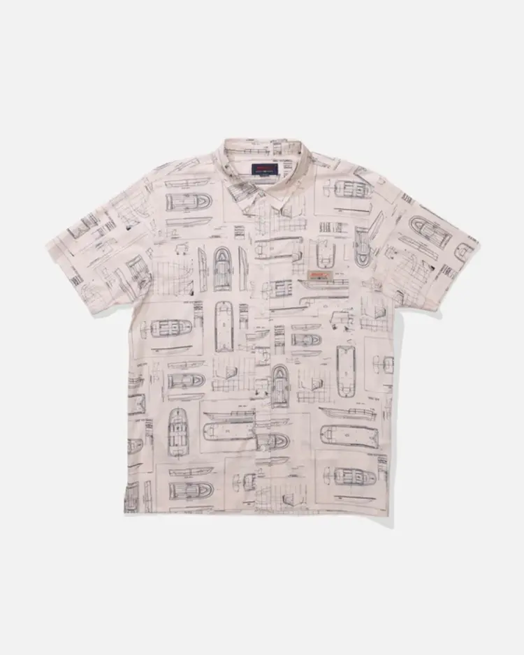 Salty Crew Salty Crew Whaler Short Sleeve Button Up | Bone