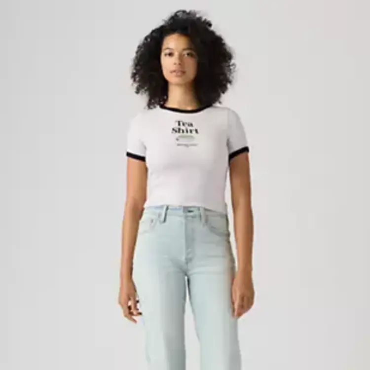 Levi's Levi's Hayes Cropped Tee Tea Shirt | Orbit Heather Grey
