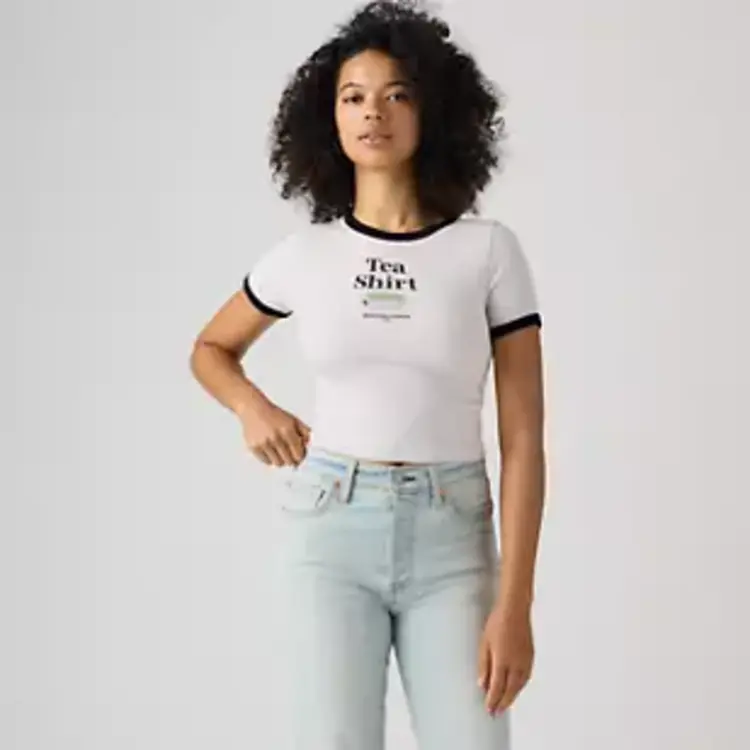 Levi's Levi's Hayes Cropped Tee Tea Shirt | Orbit Heather Grey