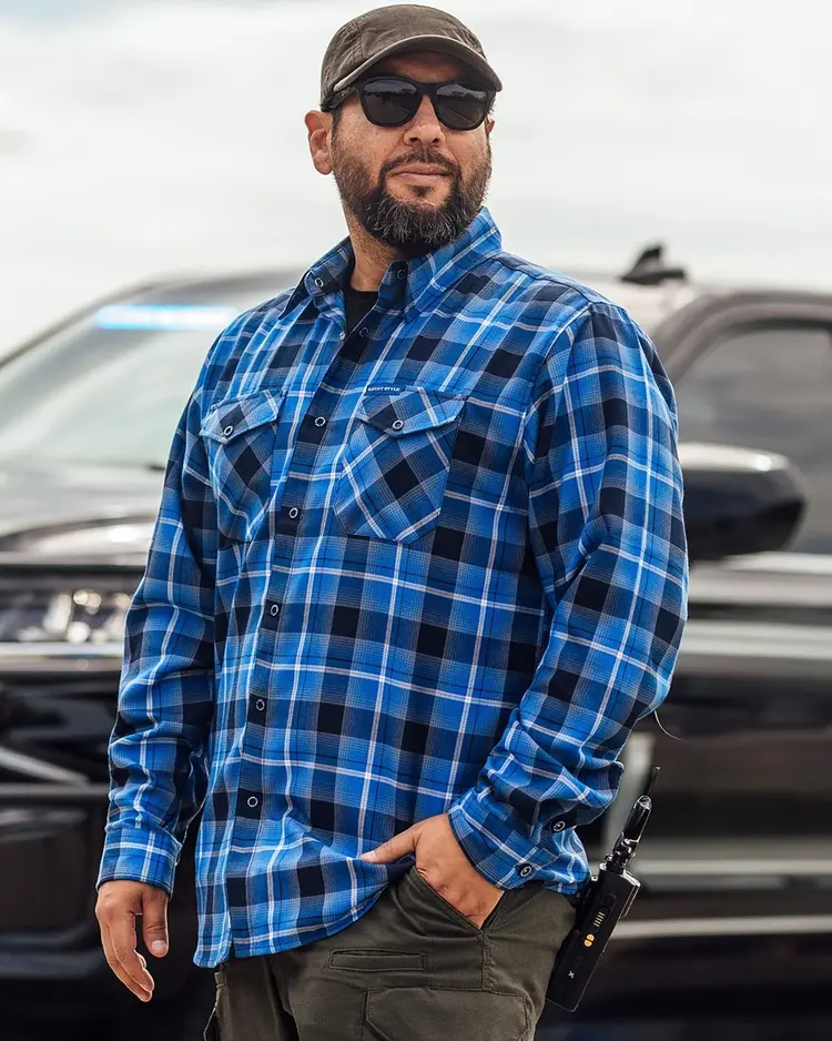 Dixxon Helm Flannel Blue/White