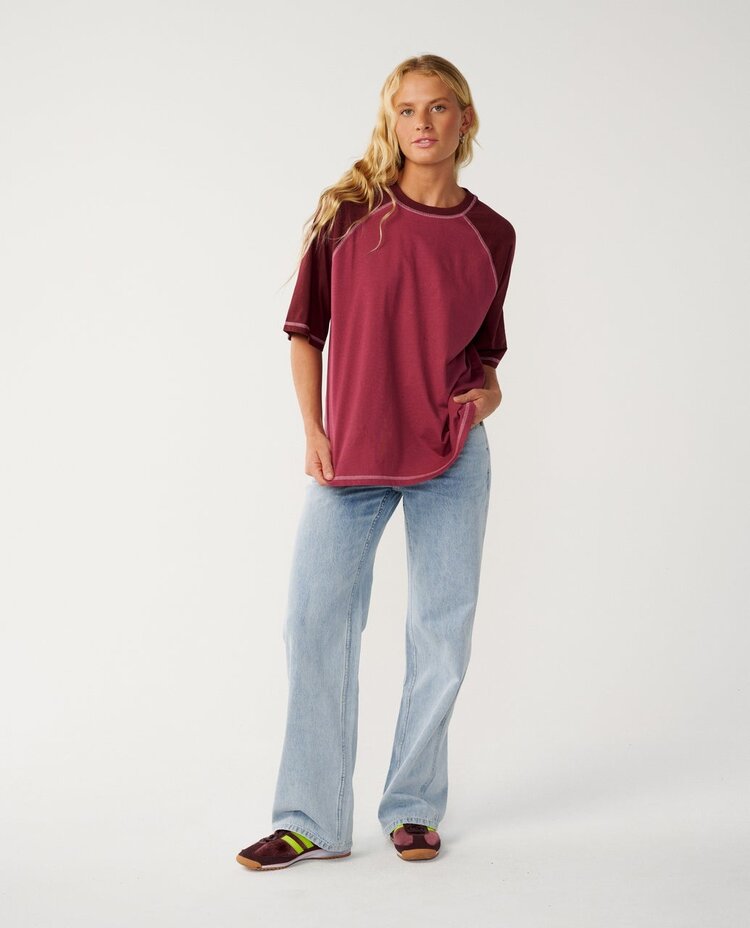 Rip Curl RIP CURL BOXY RAGLAN TEE DRK PLM