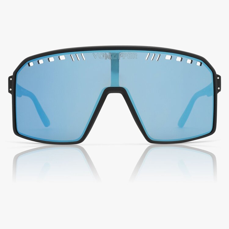 VonZipper VonZipper Super Rad | Black Satin / Blue Flash Chrome Polar
