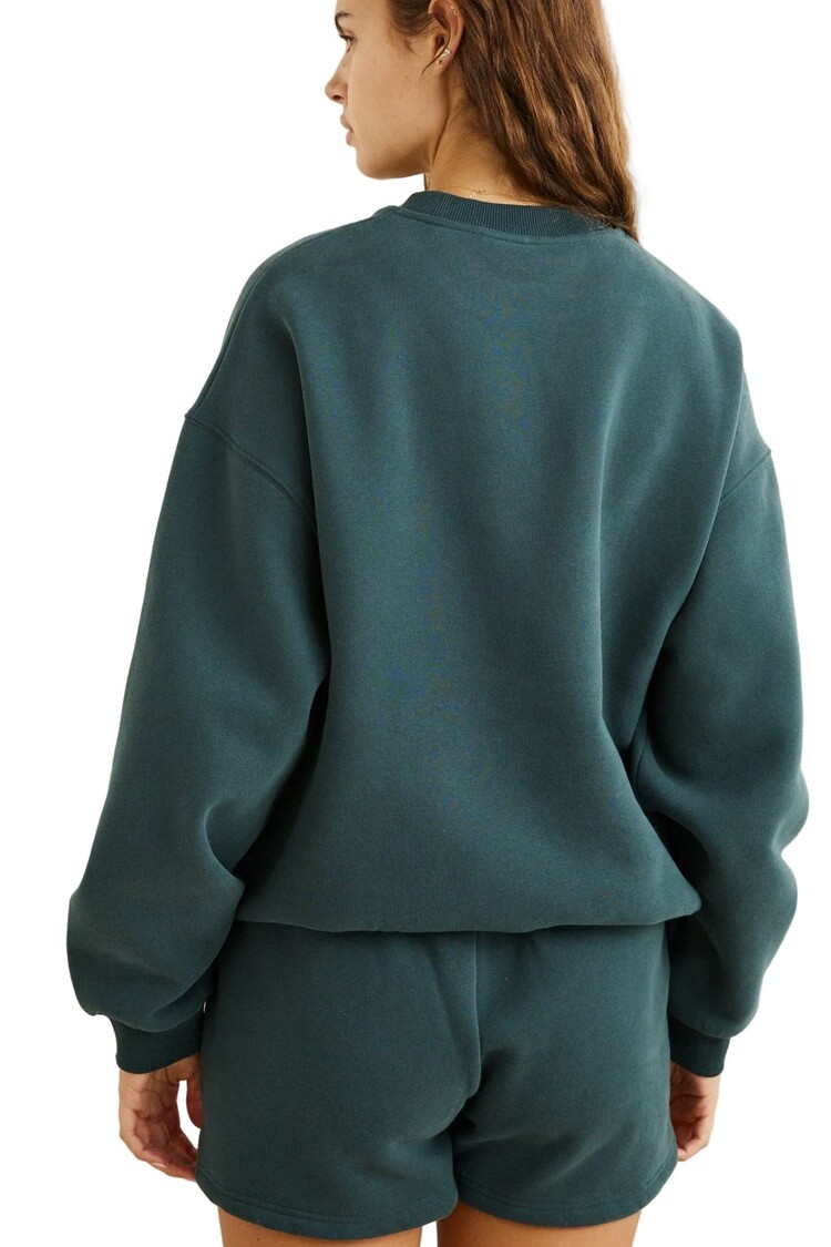Rhythm Rhythm Collegiate Oversized Crew Neck Fleece | Forest
