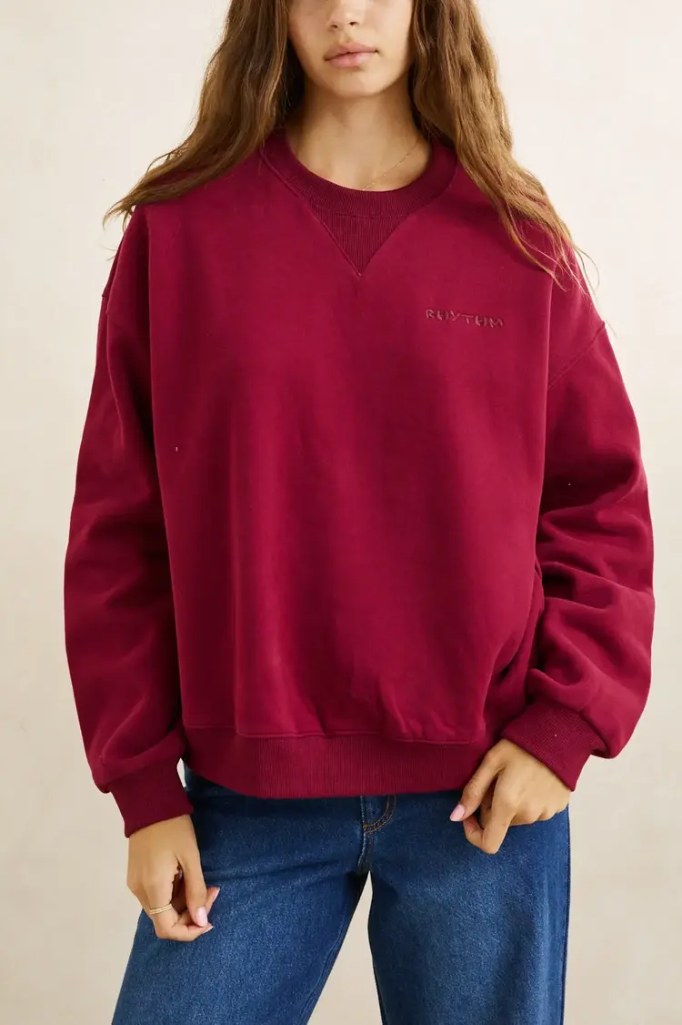 Rhythm Rhythm Everyday Crew Neck Fleece | Plum