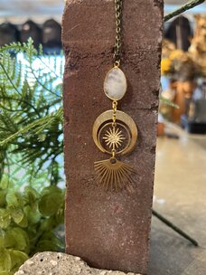Maiden Perras Maiden Perras Sun Hoop Rainbow Moonstone Necklace | Gold