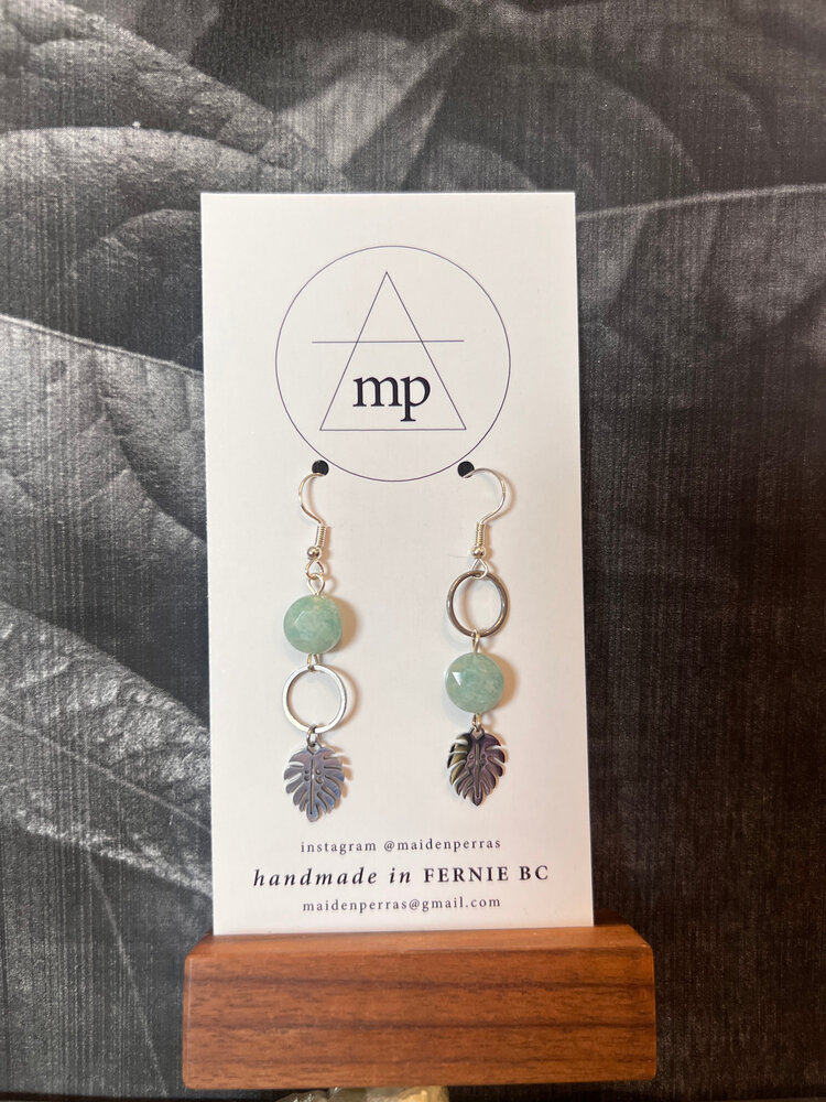 Maiden Perras Maiden Perras Amazonite Palm Earrings | Silver