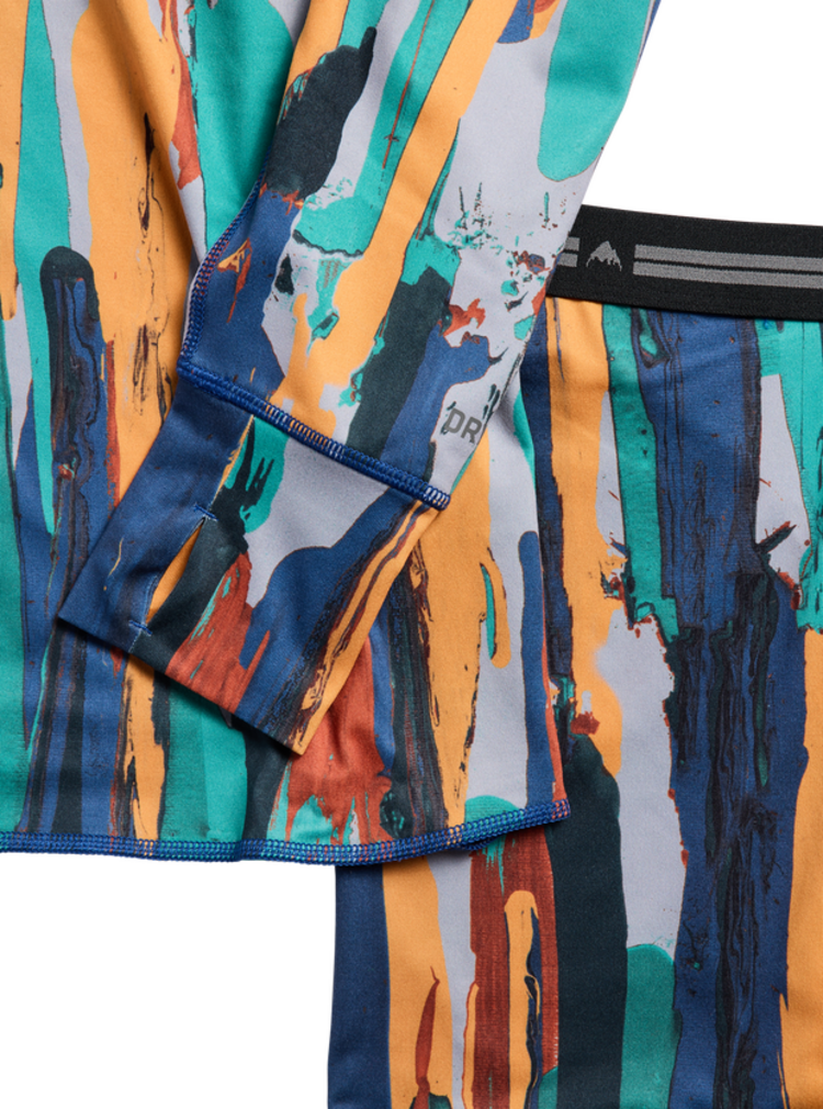 Burton Kids' And Toddlers' Midweight Base Layer Set | Paint Stripe