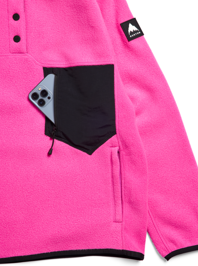Burton Burton Women's Cinder Pullover Fleece | Shockwave Pink/True Black