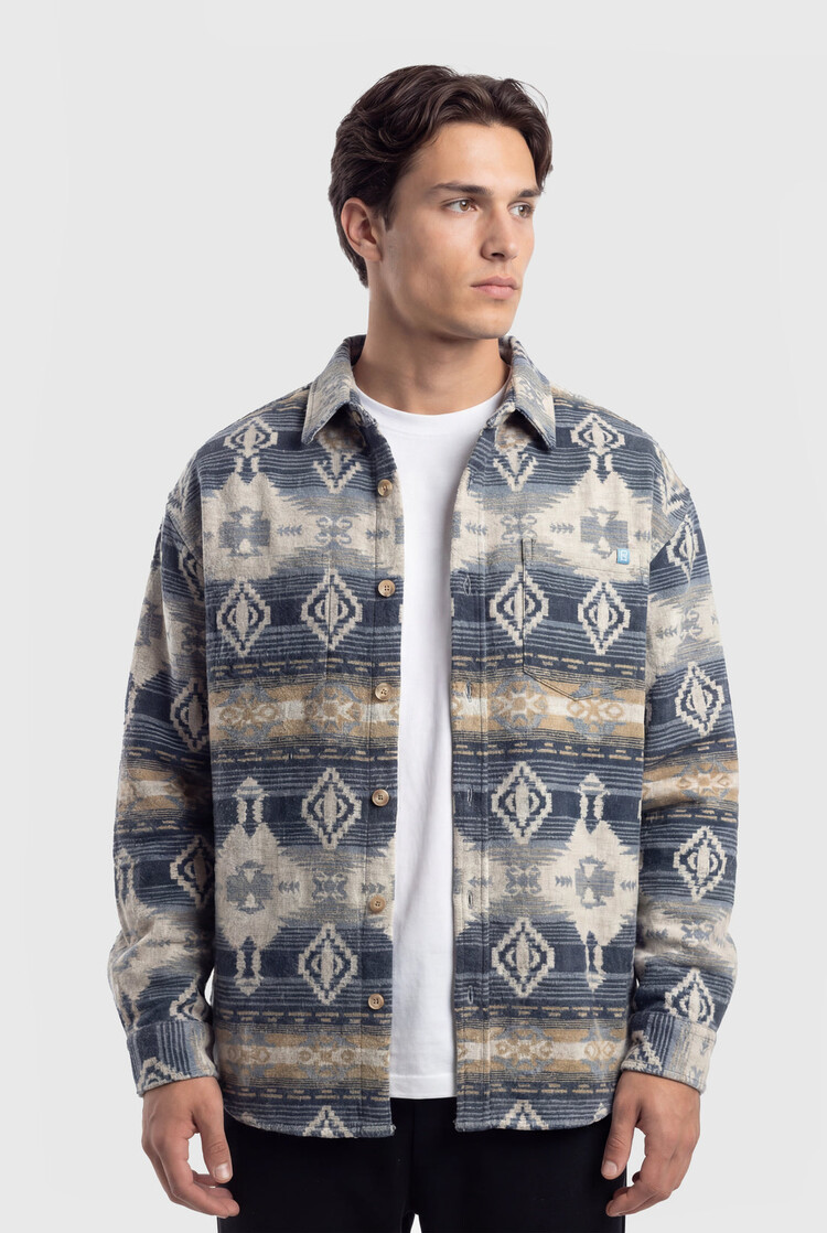 TEAMLTD TEAMLTD Summit Aztec Overshirt | Blue