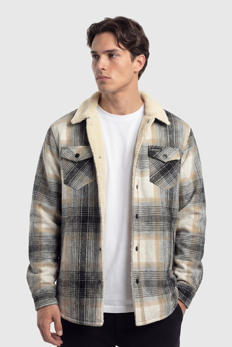 TEAMLTD TEAMLTD Plaid Sherpa Jacket | Black