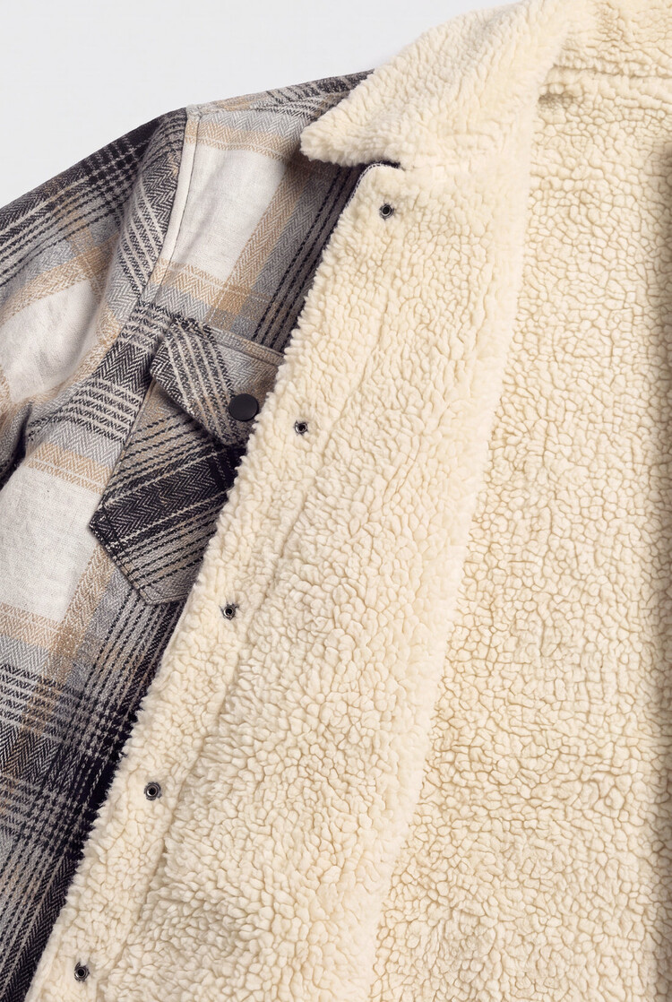 TEAMLTD TEAMLTD Plaid Sherpa Jacket | Black