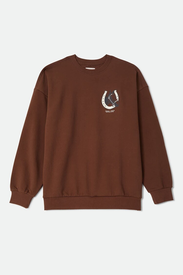 Brixton Brixton Evil Eye Horseshoe Oversized Crew | Pinecone Brown