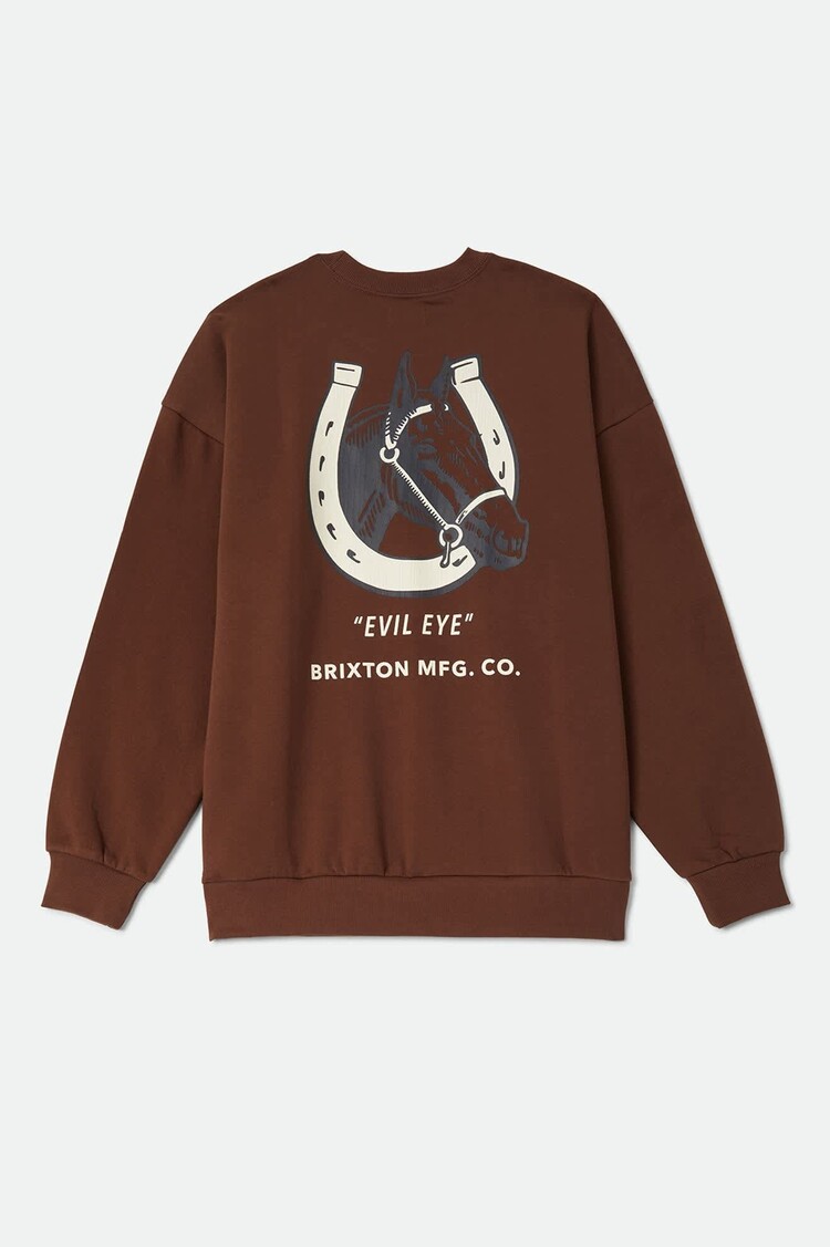 Brixton Brixton Evil Eye Horseshoe Oversized Crew | Pinecone Brown