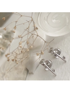 Pika & Bear Pika & Bear Leroux Rose Stud Earrings | Sterling Silver
