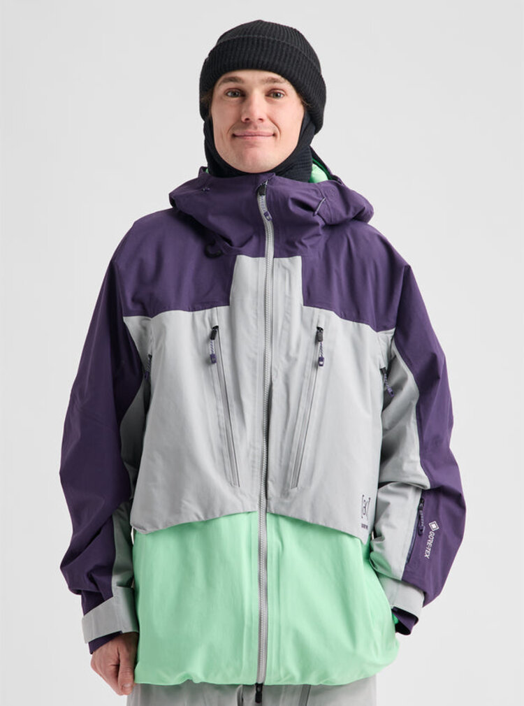 Burton Burton Men's [Ak] Swash Synthetic Insulated Gore-Tex 2L Jacket | Nightshade Purple/Apparition Gray/Green Voltage