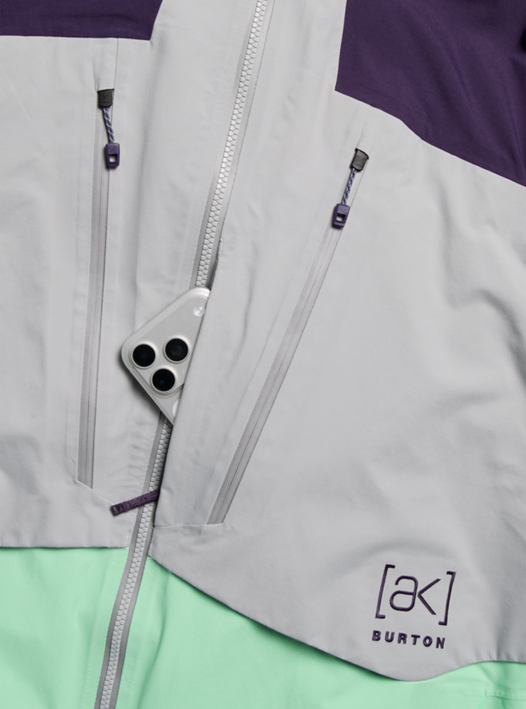 Burton Burton Men's [Ak] Swash Synthetic Insulated Gore-Tex 2L Jacket | Nightshade Purple/Apparition Gray/Green Voltage