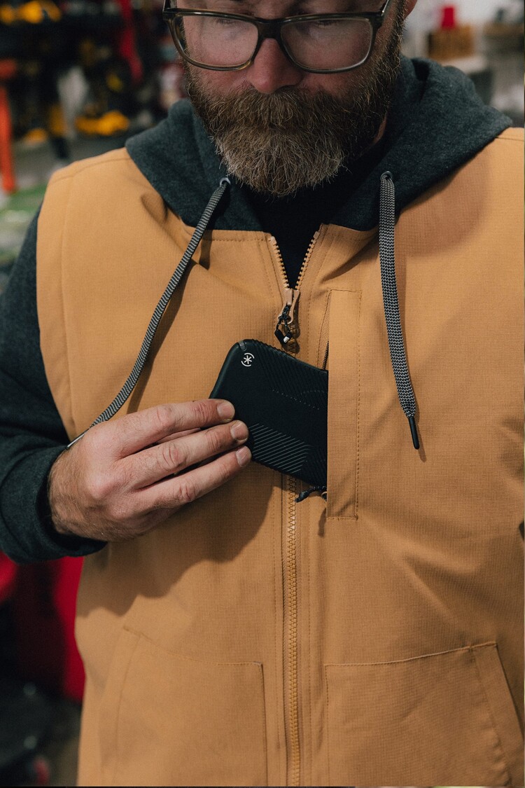 686 Technical Apparel 686 Merge Quilted Hoody | Heather Charcoal/Caramel