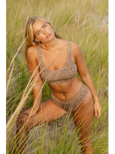 Huha Huha Sporty Bralette | Leopard Tan