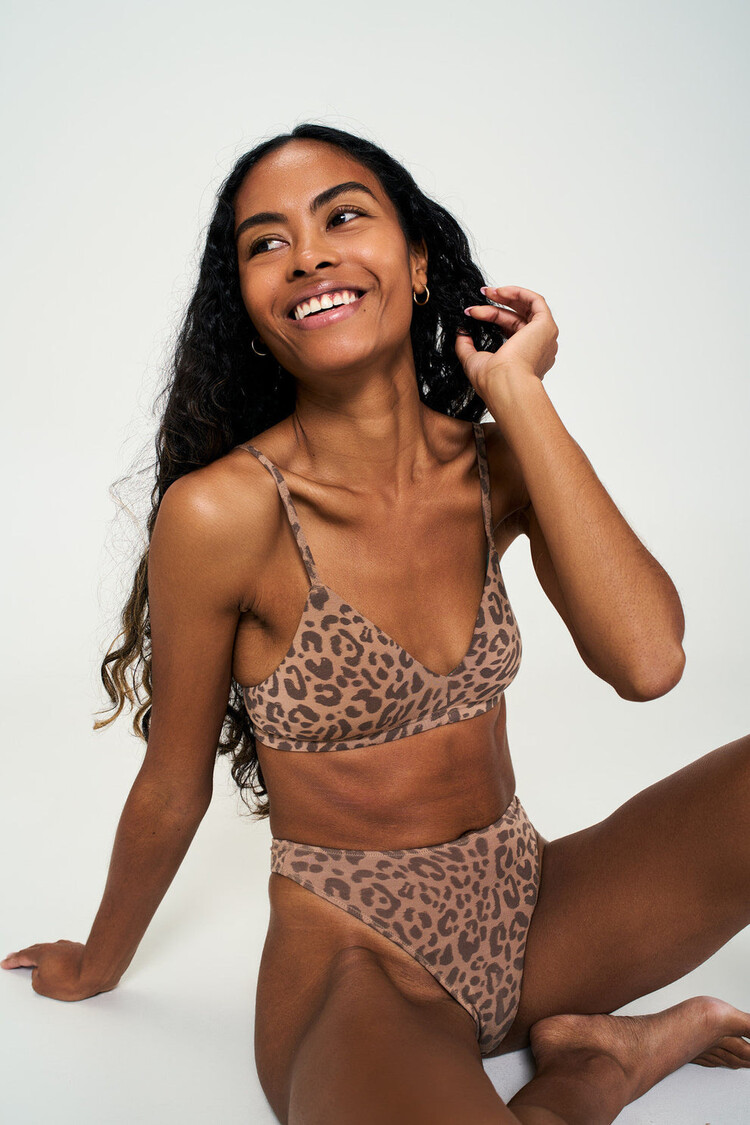 Huha Huha Triangle Bra | Leopard Tan