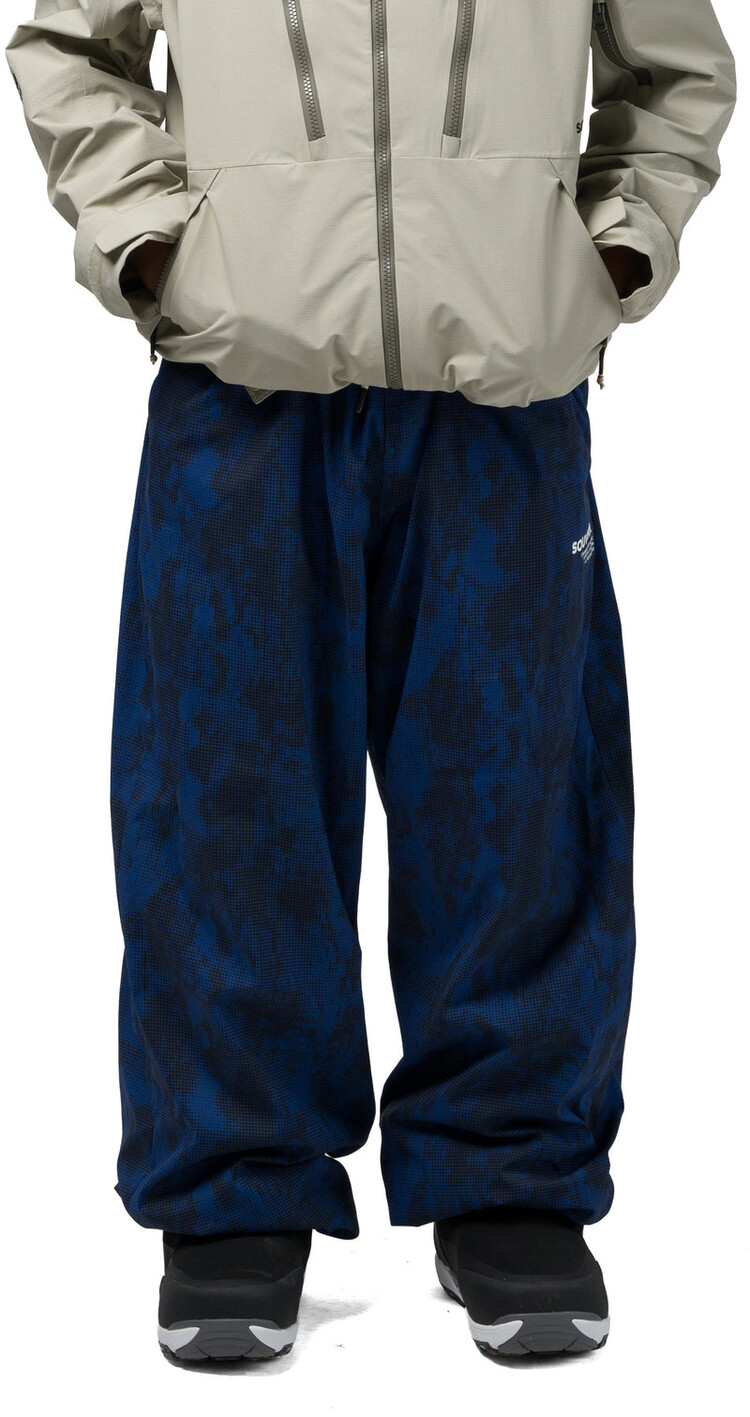 SOUVENIR Souvenir Parachute Pant | Petrol Blue Blotch Print
