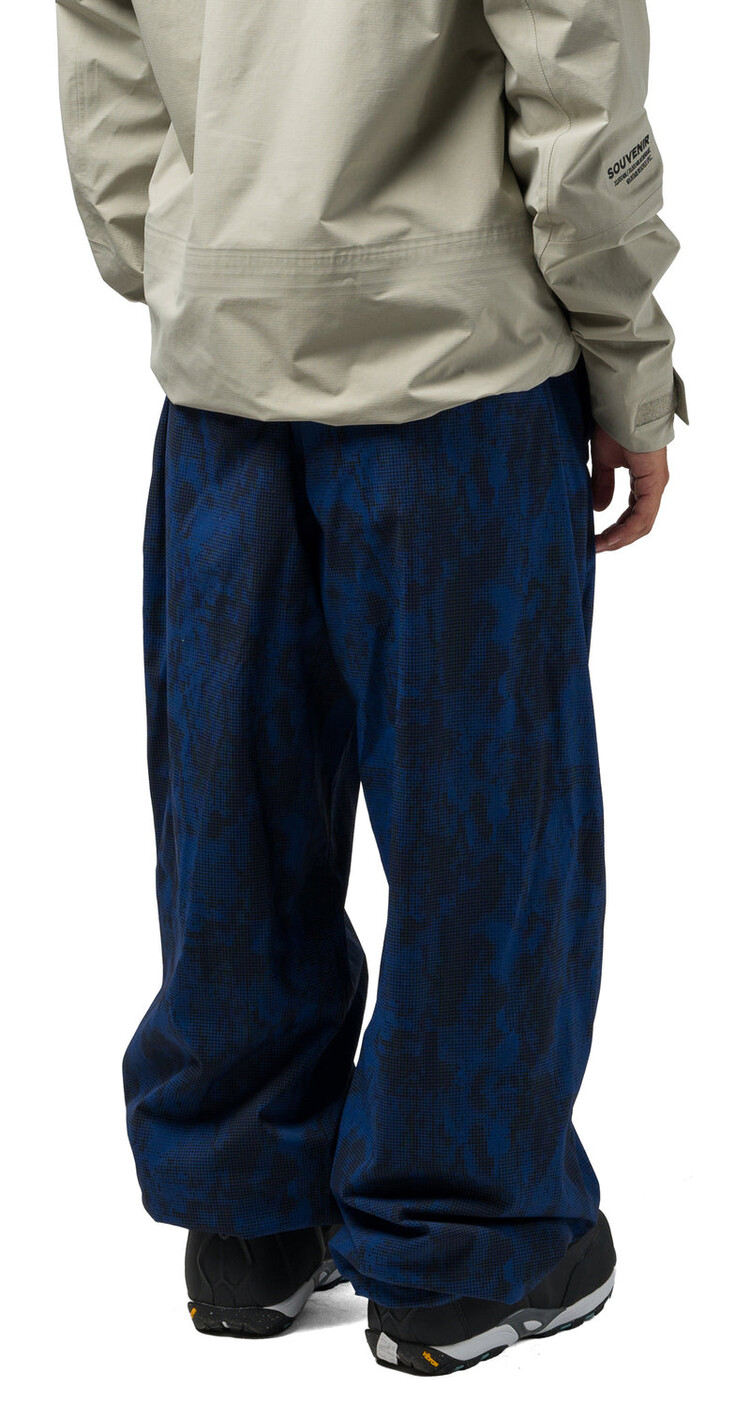 SOUVENIR Souvenir Parachute Pant | Petrol Blue Blotch Print