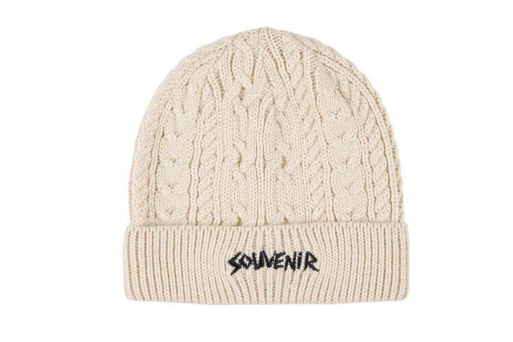 SOUVENIR Souvenir Cable Knit Beanie | White