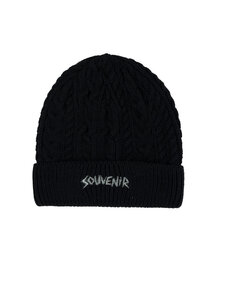 SOUVENIR Souvenir Cable Knit Beanie | Black
