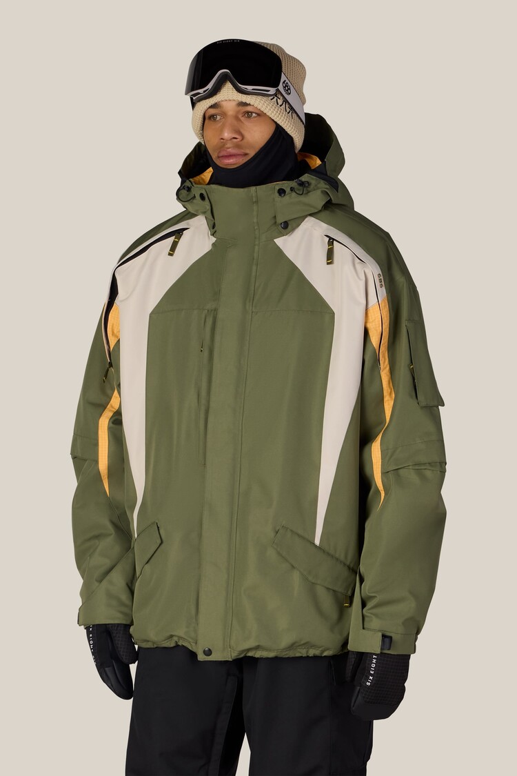 686 Technical Apparel 686 Mens 2003 Atom Jacket | Fatigue Green Colorblock