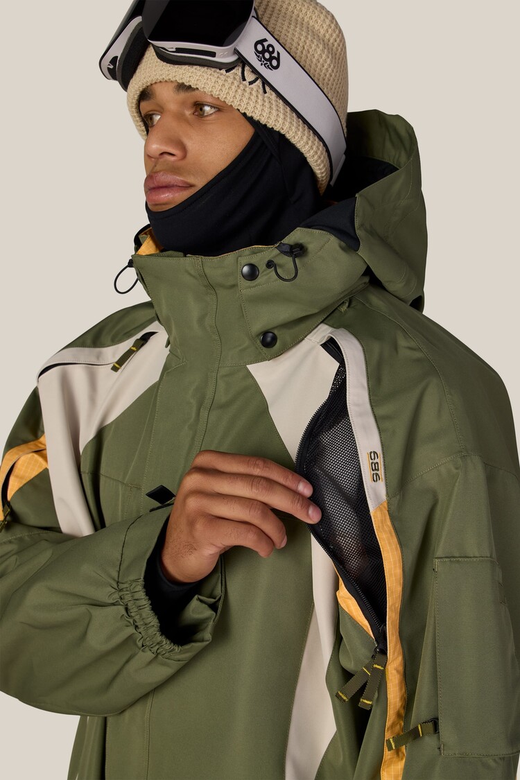 686 Technical Apparel 686 Mens 2003 Atom Jacket | Fatigue Green Colorblock