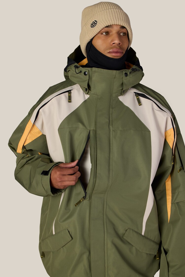 686 Technical Apparel 686 Mens 2003 Atom Jacket | Fatigue Green Colorblock