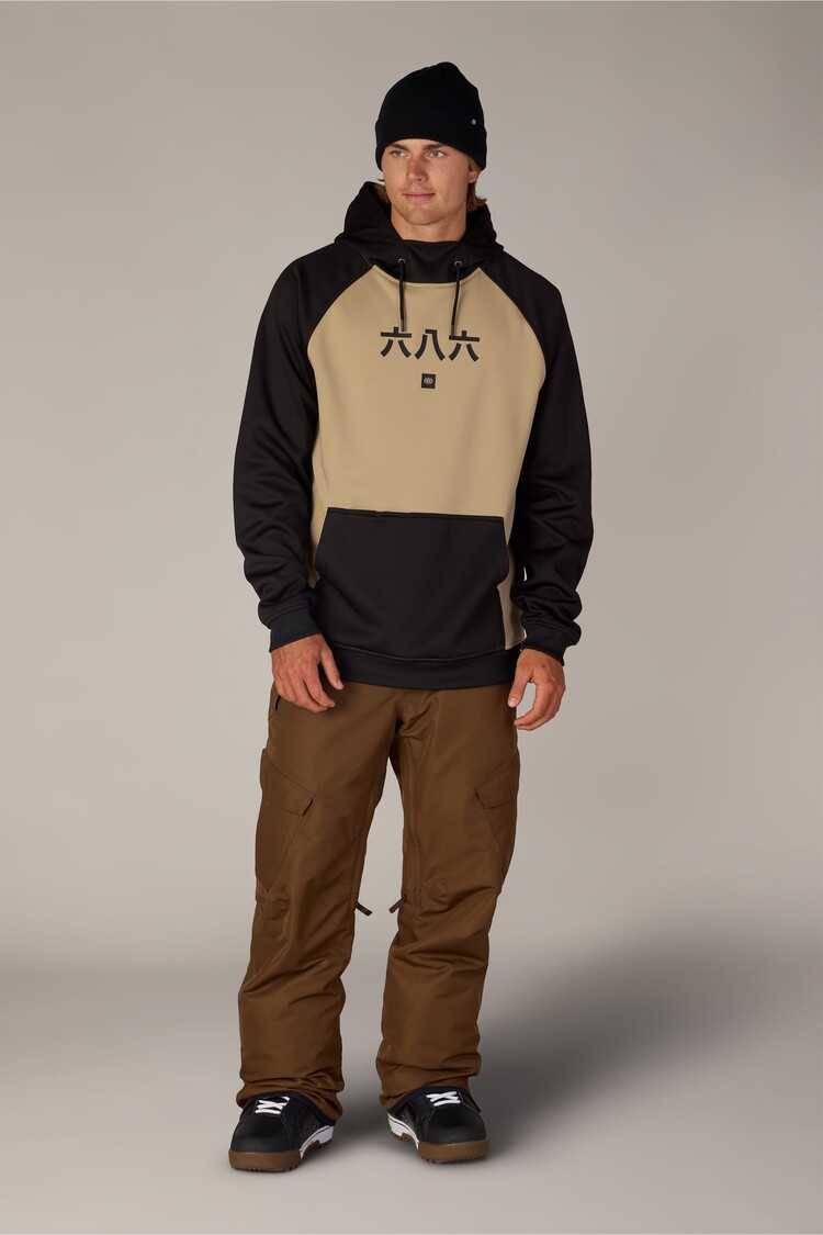 686 Technical Apparel 686 Mens Bonded Fleece Hoody | Khaki Colorblock