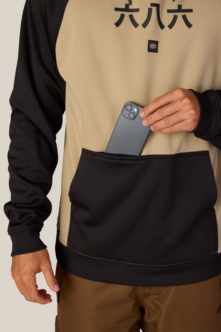 686 Technical Apparel 686 Mens Bonded Fleece Hoody | Khaki Colorblock