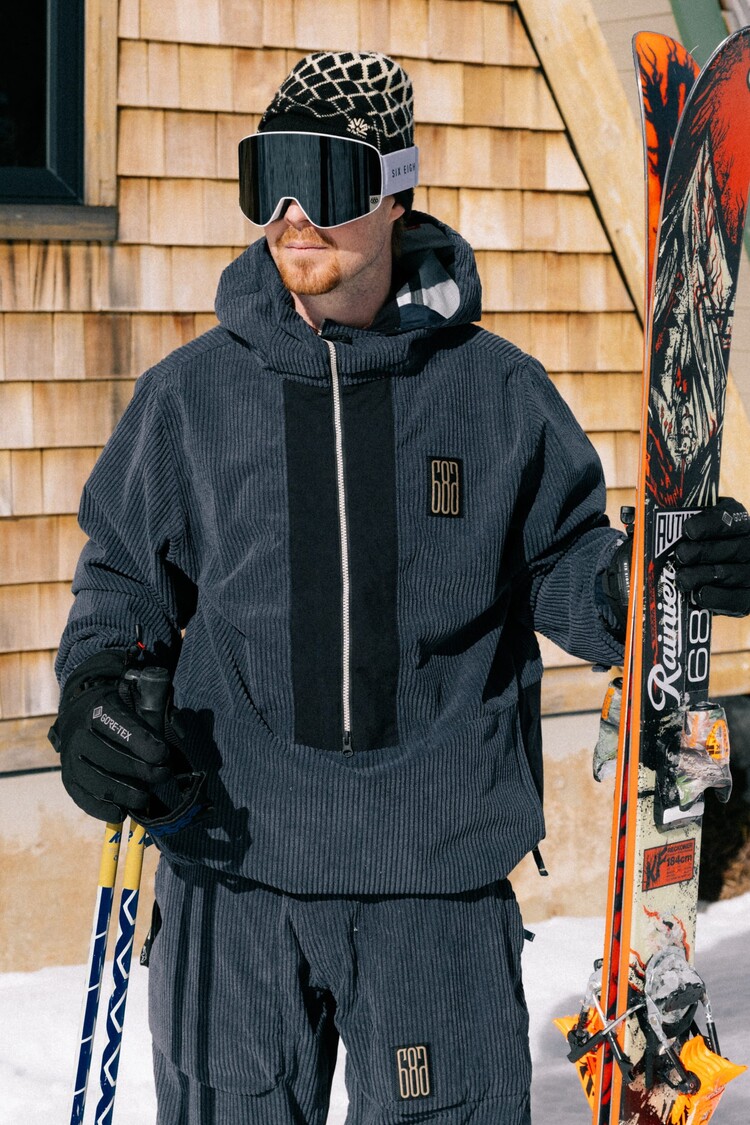686 Technical Apparel 686 Mens Ghost 2.5L Anorak | Navy Wide Wale Corduroy